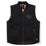 Mens Dickies x H D Quilted Canvas Vest Black