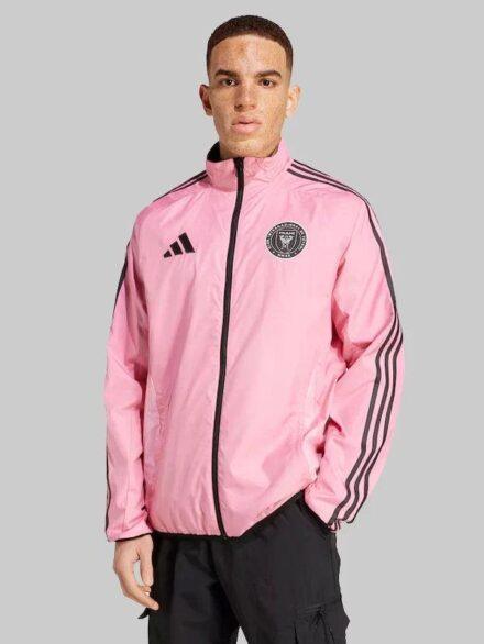 Mens Inter Miami CF Adidas Pink Black 2025 Anthem Reversible Full Zip Jacket