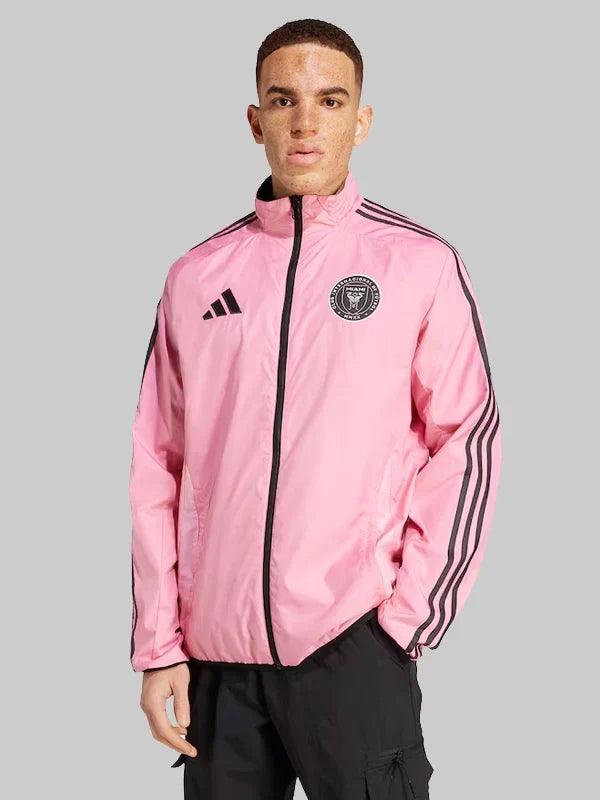 Mens Inter Miami CF Adidas Pink Black 2025 Anthem Reversible Full Zip Jacket