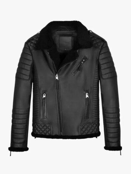 Mens Kay Michaels Shearling Leather Jacket