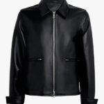Mens Leather Milan Bomber Jacket Black