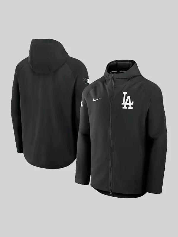 Mens Los Angeles Dodgers Nike Black Authentic Collection Raglan Performance Full Zip Jacket