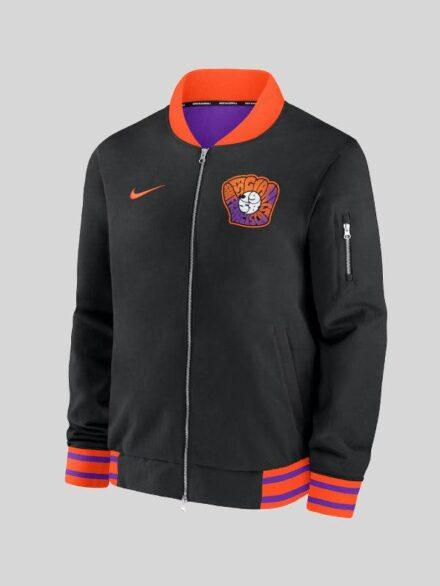 Mens San Francisco Giants Nike Black 2025 City Connect Authentic Collection Full Zip Bomber Jacket