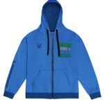 Minecraft Sleep Repeat Zip Up Hoodie Blue