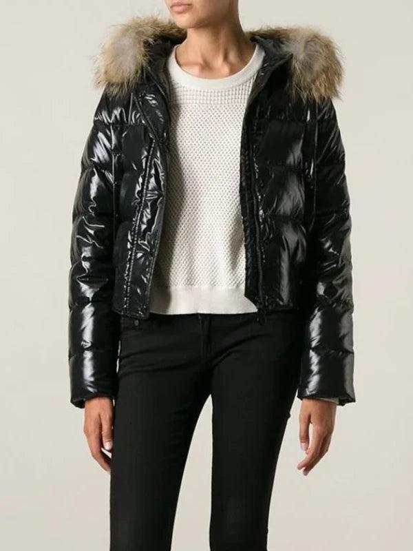 Moncler Alpin Fur Accented Jacket Black