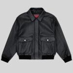 Mutimer Leather Bomber Jacket Black
