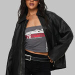 Napoleon Faux Leather Jacket Black