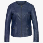 Nevaeh Ladies Blue Collarless Jacket