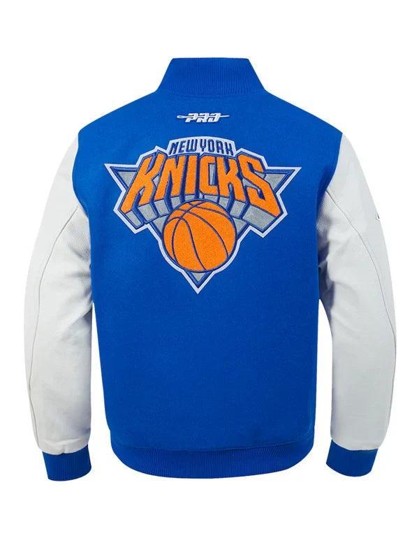 New York Knicks Pro Standard 2024 25 Wool Varsity Jacket Blue