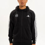 NewcastleUnitedAdidas3 StripeBlackFullZipHoodie