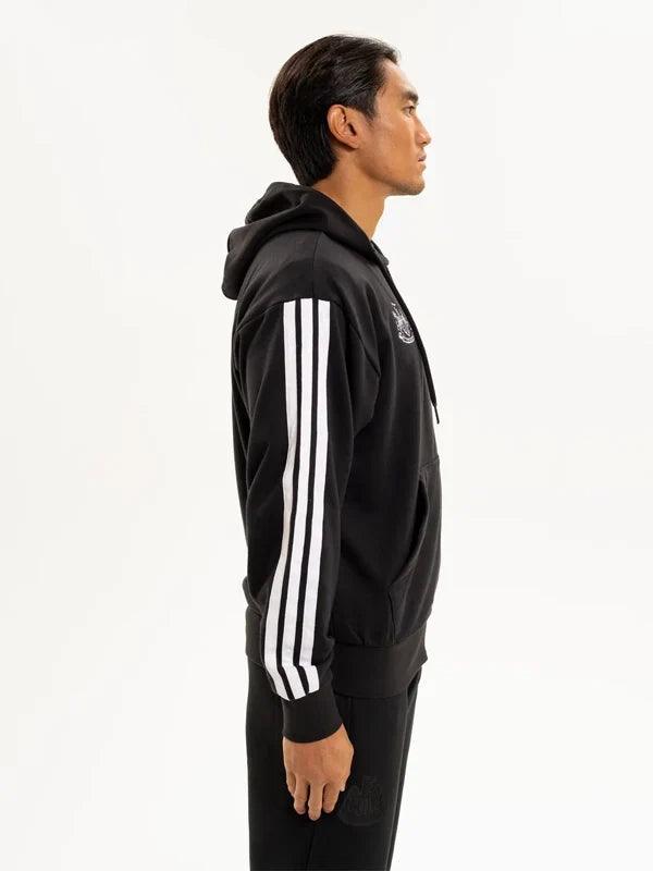NewcastleUnitedAdidas3 StripeHoodieBlack