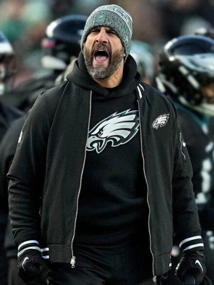 Nick Sirianni Eagles Nike Bomber Jacket Black