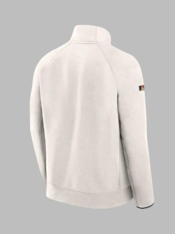 Nike Dodgers Tech Fleece Half Zip Jacket Cream White