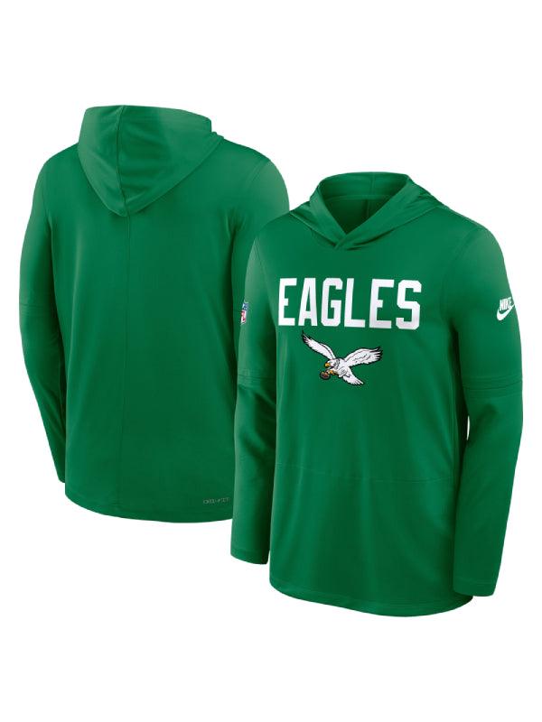 Nike Kelly Green Philadelphia Eagles Dri FIT Long Sleeve Hoodie T Shirt