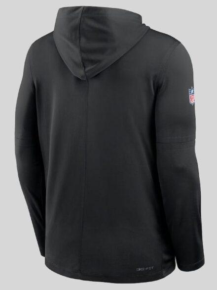Nike Philadelphia Eagles Black Sideline Pure Fury Long Sleeve Hoodie T Shirt