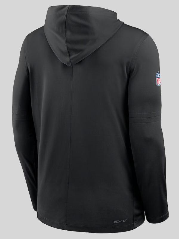 Nike Philadelphia Eagles Black Sideline Pure Fury Long Sleeve Hoodie T Shirt