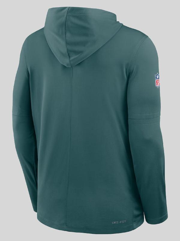 Nike Philadelphia Eagles Sideline Green Pure Fury Long Sleeve Hoodie T Shirt
