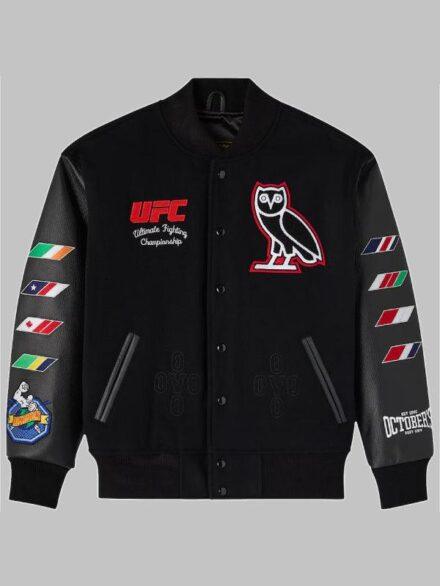 OVO x UFC Championship Black Varsity Jacket