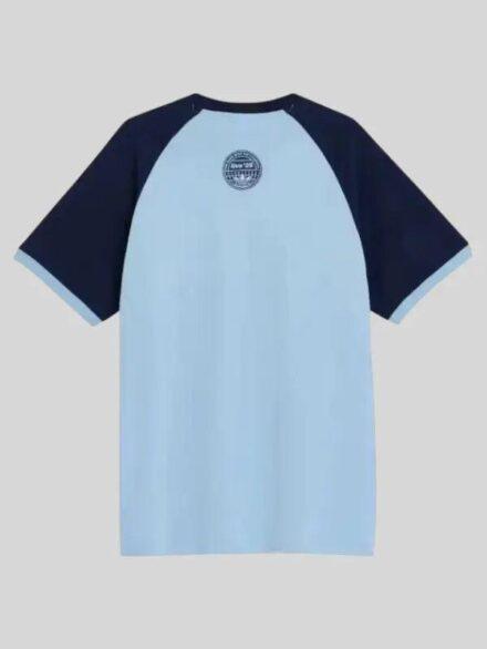 Oasis Adidas 3 Stripes T Shirt Blue