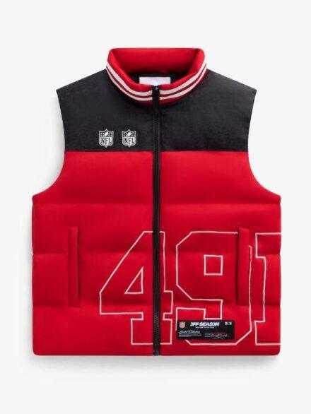 Off Season San Francisco 49ers Team Puffer Vest Red