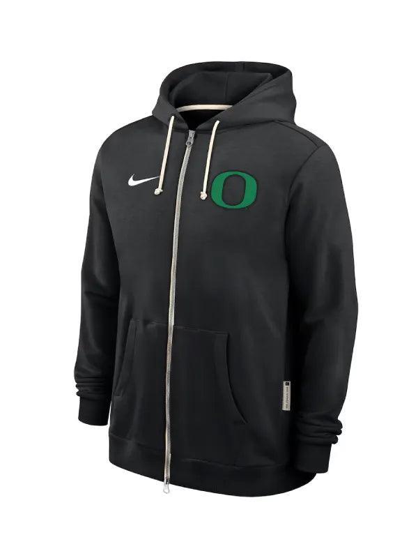 Oregon Ducks Nike 2025 Sideline Standard Issue Dri FIT Full Zip Hoodie Black