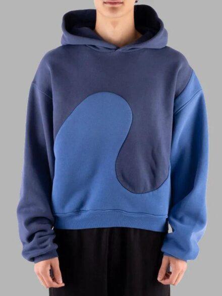 Oversized ERL Swirl Hoodie Blue