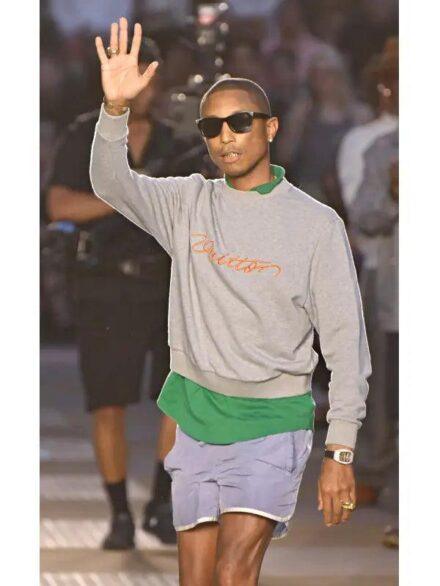 ParisFashionWeekPharrellWilliamsLouisVuittonGreySweatshirt
