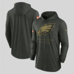Philadelphia Eagles 2025 Salute to Service Hooded Long Sleeve T shirt