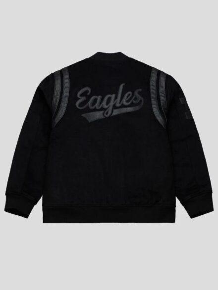 Philadelphia Eagles Black Walk the Tunnel Varsity Full Snap Jacket