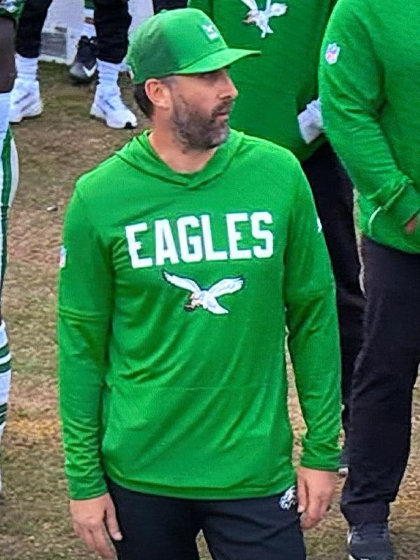 Philadelphia Eagles Nick Sirianni Kelly Green Long Sleeve Hoodie T Shirt