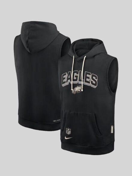 Philadelphia Eagles Nike Black Sideline Sleeveless Hoodie