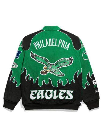 Philadelphia Eagles Racing Bomber Jacket Kelly Green