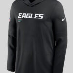 Philadelphia Eagles Sideline Pure Fury Performance Long Sleeve Hoodie T Shirt Black