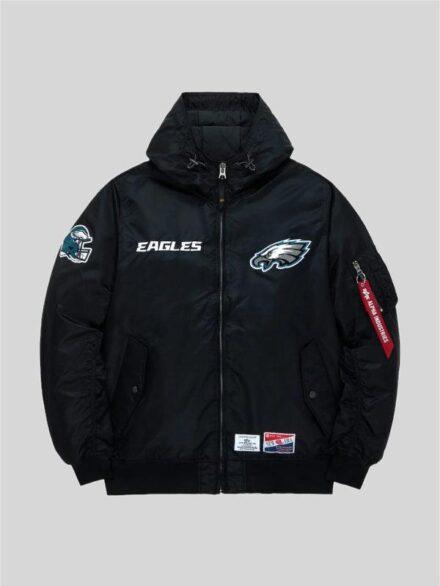 Philadelphia Eagles x Alpha x New Era L 2B Bomber Jacket Black