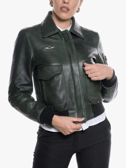 Pilot Green Jacket For Womens