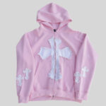 Pink Cross Zip Hoodie