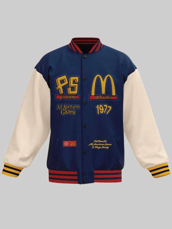 Playa Society x McDonalds All American Games Varsity Jacket Blue and White