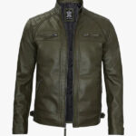 Quilted Shoulder Green Jacket
