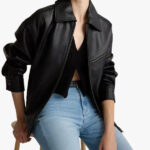 Quince 100 Leather Oversized Bomber Jacket