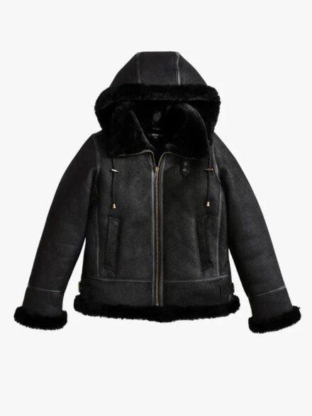Quince 100 Shearling Cold Weather Bomber Jacket