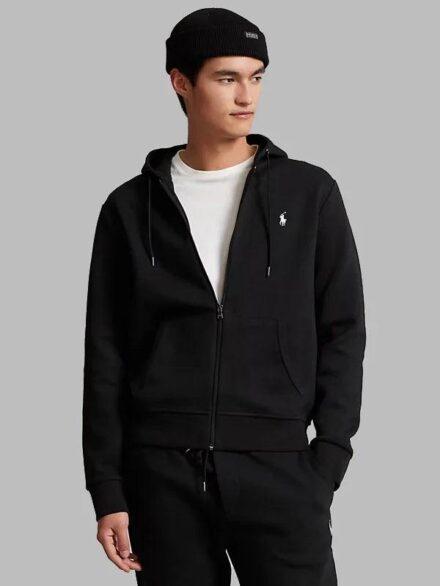 Ralph Lauren Polo Double Knit Full Zip Hoodie Black