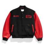 Raw Is War Varsity Jacket Black and Red