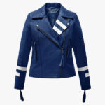 Reese Ladies Navy Blue Moto Jacket