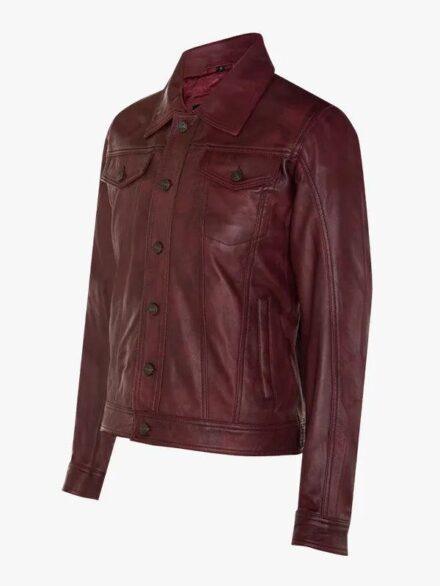 Retro Leather Trucker Jacket Constantine