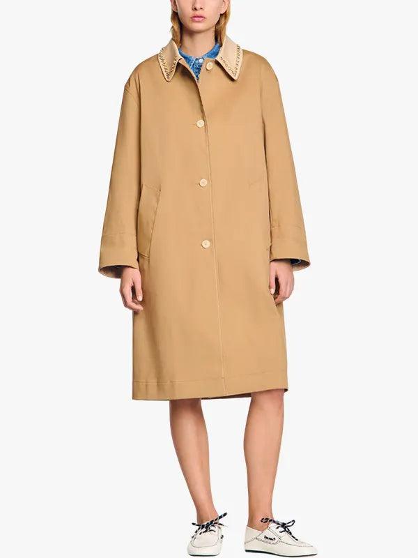 Rhinestone Collar Coat For Women's