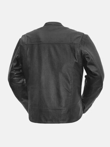 Rocky Mens Black Motorcycle Leather Jacket Back