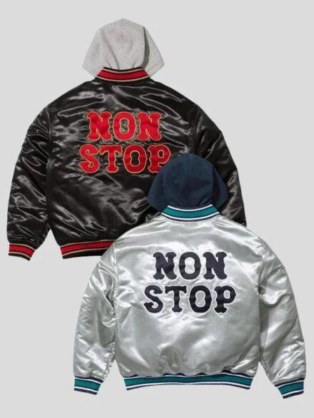 SS25 Supreme x Homerun Satin Varsity Jacket with Hood