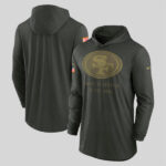 San Francisco 49ers 2025 Salute to Service Hooded Long Sleeve T shirt