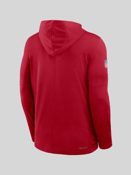 San Francisco 49ers Red Sideline Pure Fury Long Sleeve Hoodie T Shirt
