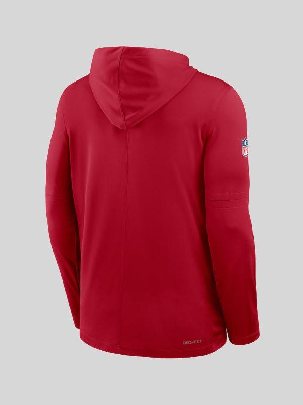 San Francisco 49ers Red Sideline Pure Fury Long Sleeve Hoodie T Shirt